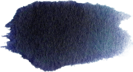 Expressive black watercolor ink stain with varied texture and shape