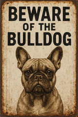 Dog, French Bulldog – Beware of the Bulldog Vintage Poster