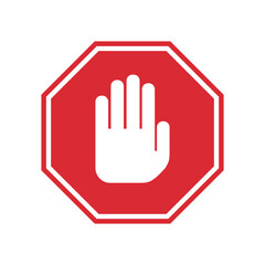 Obraz premium Red stop sign icon vector illustration 