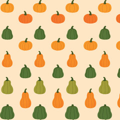 Pumpkins and Gourds Seamless Pattern