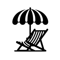 beach chair and umbrella