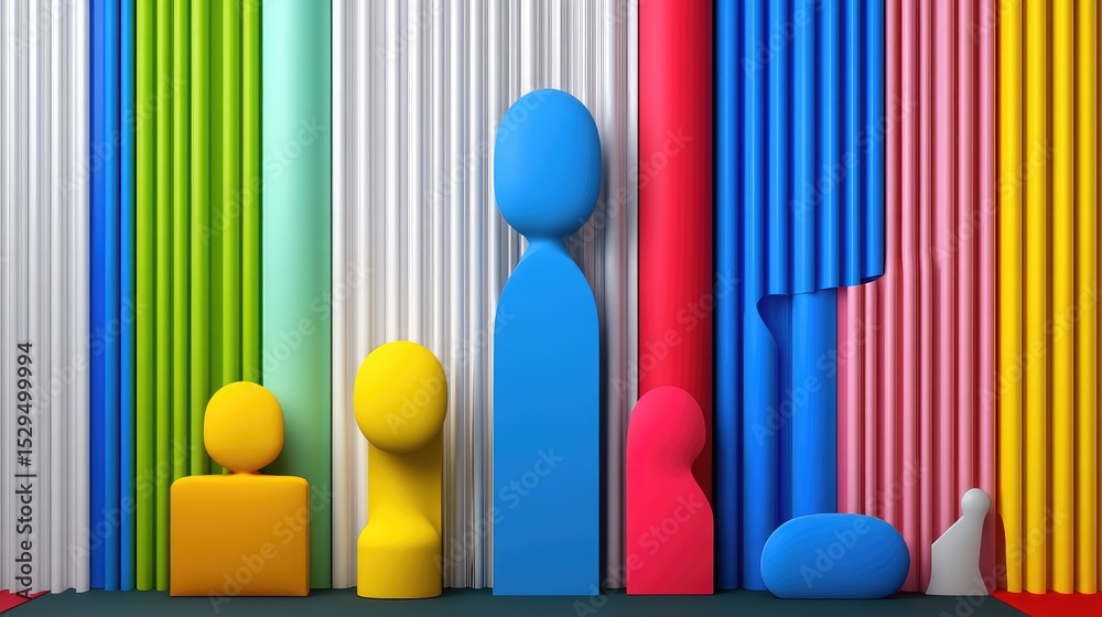 Poster Streamlined vertical gradient lines in modern color palettes for abstract tech backgrounds