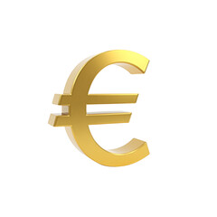 Obraz premium Golden Euro Symbol 3 D Render Isolated Black Background