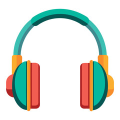 A pair headphone with a colorful design on white background