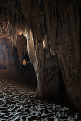 Djara Cave in Egypt with impressive stalagmites and natural rock formations. A hidden geological wonder in the heart of the Sahara desert