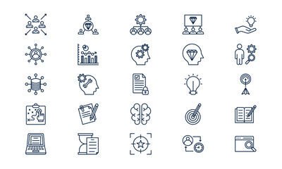 Business strategy symbol representing corporate planning and growth in modern outline style