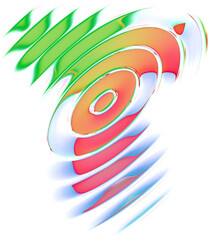 Abstract colorful font set with rainbow circles effect