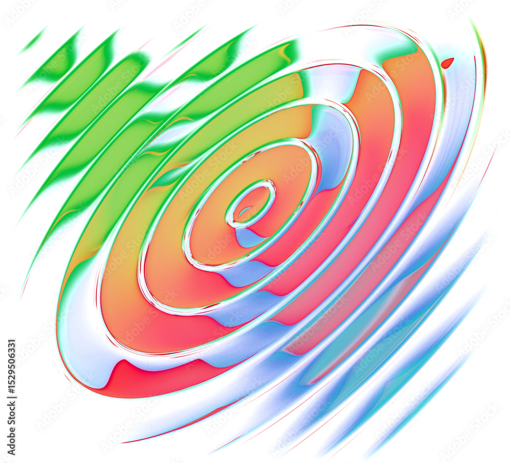 Poster abstract colorful font set with rainbow circles effect