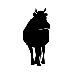 Black cow silhouette  animal silhouette