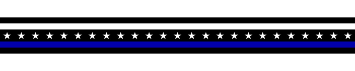 United States flag ribbon with Thin Blue Line