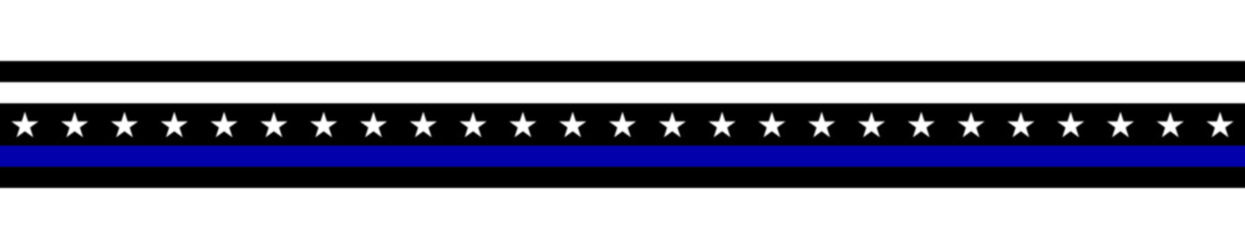 United States flag ribbon with Thin Blue Line
