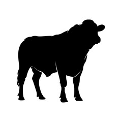 Black cow silhouette  animal silhouette