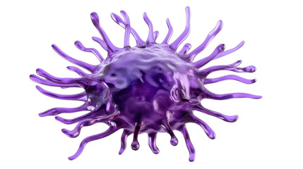 purple cancer cell on white background