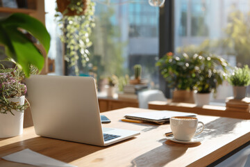 startup office with clean desk