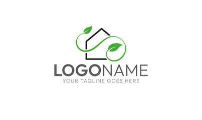 Eco-Friendly House Logo: Green Home Design & Symbol logo