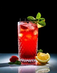 Refreshing Raspberry Lemon Mint Iced Drink Recipe Summer Cocktail