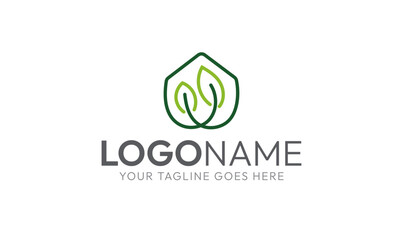 Eco-Friendly Home Logo: Green Leaf Design for Sustainability logo