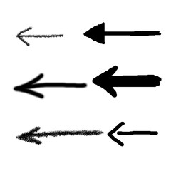 Grunge emphasis arrow vector. Grunge arrow brush icon. Grunge arrow paint set.