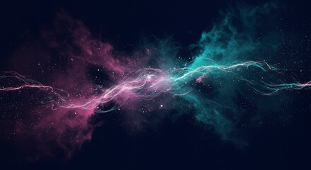 Abstract cosmic nebula with swirling, vibrant energy lines