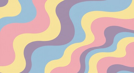 Pastel-colored wavy lines forming an abstract design.  The soft hues create a calming effect