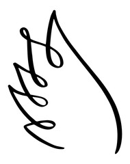 Simple botanical illustration of a leaf with continuous line drawing, minimalist design on white background, ideal for nature and organic themes