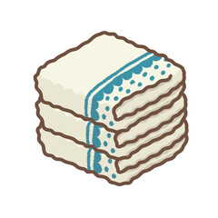 ドット模様のある重なった白いタオル