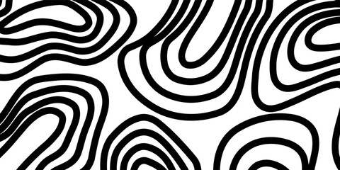 A black-and-white abstract pattern featuring wavy. The minimalist design evokes a sense of organic flow and movement. Perfect for use as a wallpaper, wrapping paper, or decorative background.