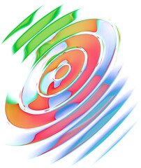 Abstract colorful font set with rainbow circles effect