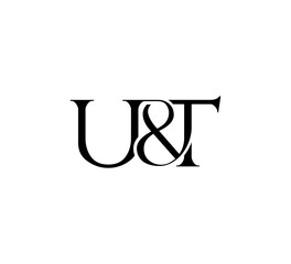 Initial Letter Logo. Ampersand Symbol. Logotype design. Simple Luxury Black Flat Vector UT