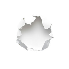 Torn Paper Hole with Irregular Edges on Transparent Background
