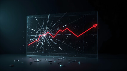 Dynamic financial chart visual, abstract data analysis with glowing lines, modern tech theme, space for captions.