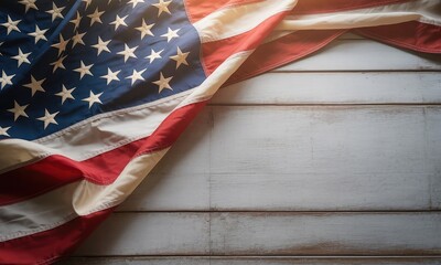 American flag on wooden background patriotic image
