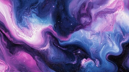 Abstract Cosmic Swirls: Purple Blue Pink Galaxy Background