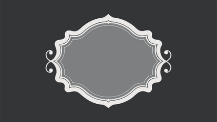 Elegant ornate frame vector design with swirls on a dark gray background