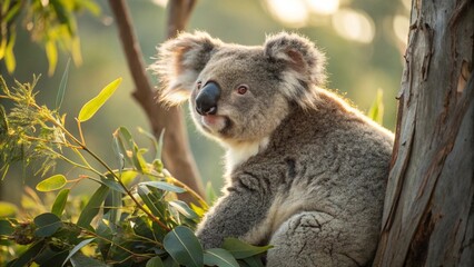 Obraz premium Koala perched on a tree