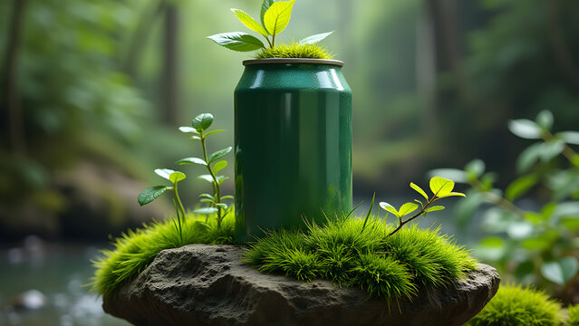 Nature Meets Technology With Moss Rock Can Scene