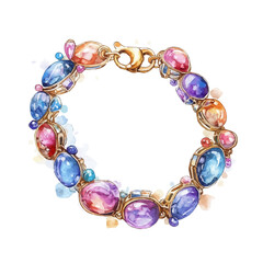 Bracelet, watercolor vector, high quality, isolated on a white background.
