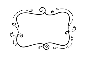 Decorative frame with swirls and flourishes elegant calligraphic ornament vector illustration