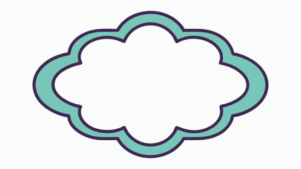 Teal ornament frame isolated vector graphic with ornate outline border