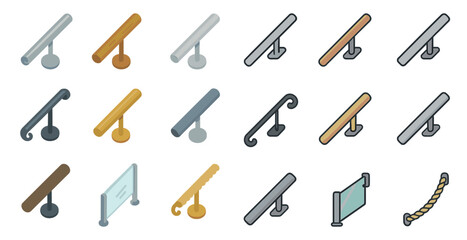 Naklejka premium Barrier and safety outline icons set – line, silhouette, security symbols