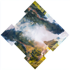 Header, nature squares design, design element