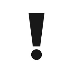 Exclamation point, bold design, simple symbol, representing caution, with room to copy