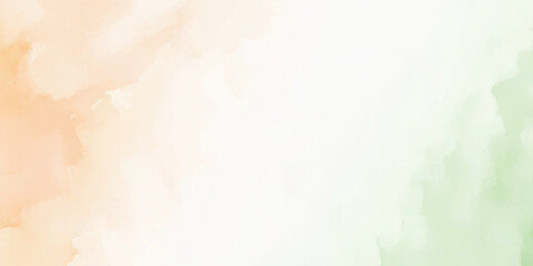 Abstract indian flag theme tricolor watercolor background saffron, orange, kesari, green, independence day, republic day, banner, 15 august, 26 january, Horizontal, Grunge, brush, stroke, vector,