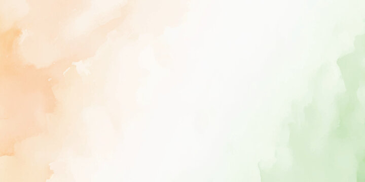 Abstract indian flag theme tricolor watercolor background saffron, orange, kesari, green, independence day, republic day, banner, 15 august, 26 january, Horizontal, Grunge, brush, stroke, vector,