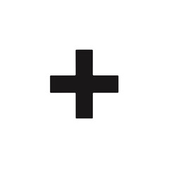 Fototapeta premium Simple plus symbol in black, minimalist design, for web or print, with space for copy