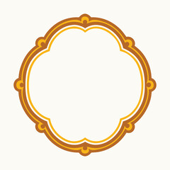 Ornamental clover leaf frame in brown and yellow for design projects