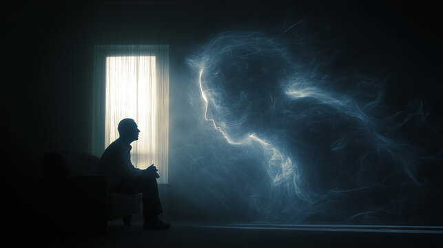 Psychologische Schatten und Identität – Spiel mit Licht und Selbstbild. Künstliche Intelligenz KI