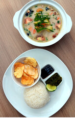 Betawi soup with lamb and coconut milk sauce