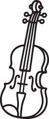 Simple Viola Instrument Line Art Vector