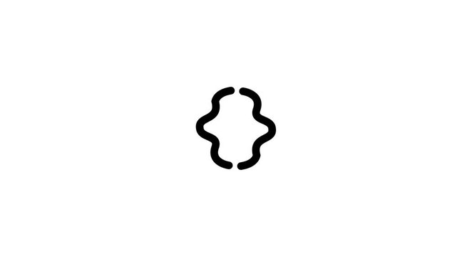 Minimal Animated Curly Bracket Icon on White Background &ndash; Abstract Motion Design for Coding and UI Concepts